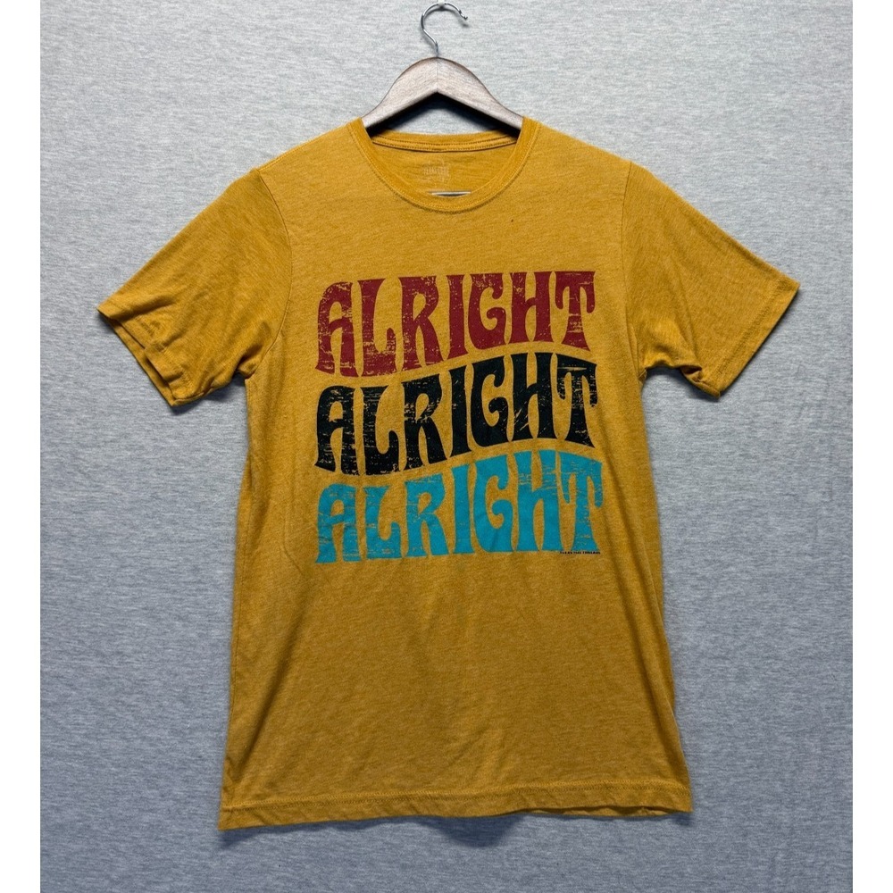 Texas True Threads T Shirt Unisex Small Mustard Yellow Graphic Print Alright